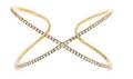 A 14 Karat Yellow Gold Steel and Diamond Demure Cuff Bracelet Gabriel  Co