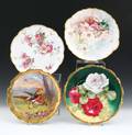 Four Limoges painted porcelain cabinet plates