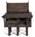A Balinese Carved Wood Birdhouse