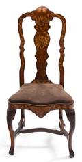 A Dutch Marquetry Walnut Side Chair