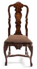 A Dutch Marquetry Walnut Side Chair