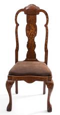 A Dutch Marquetry Walnut Side Chair