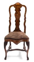 A Dutch Marquetry Walnut Side Chair