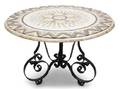 A Circular Marble Inlay and Wrought Iron Center Table