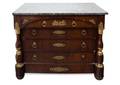 A French Empire Marble Top Gilt Metal Mounted Commode