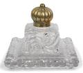 An English Molded Glass Inkwell on Square Base