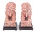 Pair of Chinese carved quartz foo lions