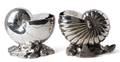 Two English SilverPlate Nautilus Spoon Warmers