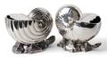 Two English SilverPlate Nautilus Spoon Warmers