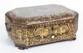 A Chinese Export Lacquer and Gilt Sewing Box