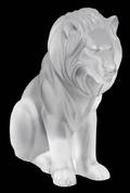 A Lalique Molded and Frosted Glass Figure of a Seated Lion