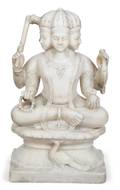 An Indian Carved Marble Figure of the God Braham