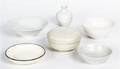 A Group of Six White Chinese Porcelain Articles