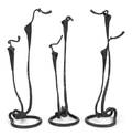 A Set of Three Wrought Iron TwoLight Candelabra