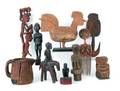 Nine African carved figures