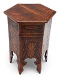 An English Carved Oak Hexagonal Taboret