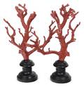 A Pair of Coral Table Ornaments