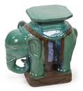 A Glazed Ceramic Elephant Form Side Table