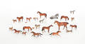 Approximately twentythree Austrian cold painted bronze horses