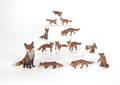 Thirteen Austrian cold painted bronze foxes
