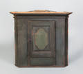 Rare Pennsylvania painted poplar hanging corner cupboard ca 1750