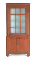 Pennsylvania stained cherry corner cupboard early 19th c
