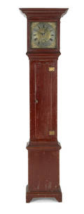 New Britain Bucks County Pennsylvania painted poplar tall case clock ca 1760