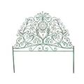 Handwrought patinated metal headboard