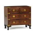 Diminutive walnut campaign chest