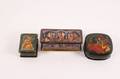 Group of 2 Russian Lacquer Boxes  1 Music Box