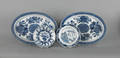 Two blue Fitzhugh style platters
