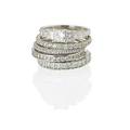 Five diamond eternity bands  an engagement ring