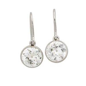 Diamond solitaire drop earrings