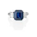 Untreated 499 cts sapphire  diamond ring