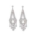 Art deco diamond  platinum chandelier earrings