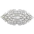 Art deco diamond  platinum doubleclip brooch