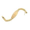 Gentlemans 18k gold cuban link id bracelet