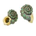 Marilyn cooperman shell form emerald earrings