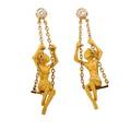 Carrera y carrera gold  diamond figural earrings