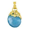 Hughesbosca artisanal aquamarine  gold pendant