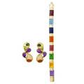 Fine multi gem 18k yellow gold bracelet  earrings