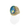 Black opal  diamond handmade ring