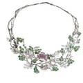 Barbara anton kunzite diamond emerald necklace