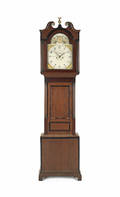 Regency oak tall case clock