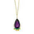 Cartier amethyst turqouise  rose cut diamond pendant