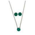 Suite of faceted emerald  platinum jewelry