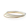 Four diamond 14k gold fixed bangle bracelet