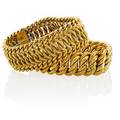 Two continental 18k gold fancy link bracelets