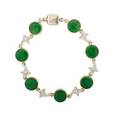 Jadeite jade diamond  bicolor gold bracelet