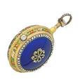Gemset enameled gold pocket watch edelynne paris